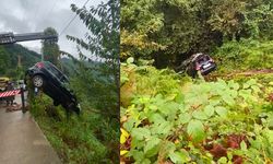 Rize'de otomobil uçuruma yuvarlandı: 1 yaralı