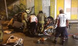 Ümraniye’de otomobil refüje çarpıp köprüden aşağıya düştü: 1 ölü, 1 yaralı