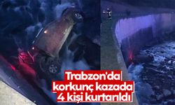Trabzon'da korkunç kazada 4 kişi yaralı olarak kurtarıldı