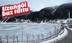 Trabzon'da Uzungöl buz tuttu