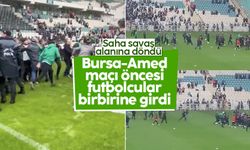 Bursaspor - Amedspor maçı öncesinde futbolcular kavga etti