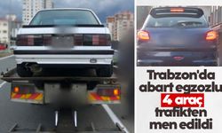 Trabzon'da abart egzozlu 4 araç trafikten men edildi