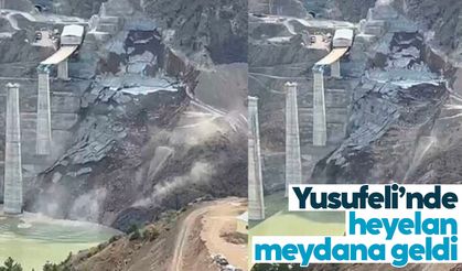 Yusufeli'ne yapılan viyadük çevresinde heyelan yaşandı