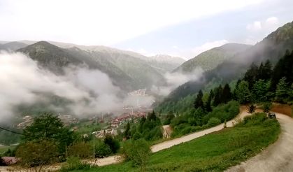 Trabzon Uzungöl'de bulutların dansı time lapse yöntemi ile görüntülendi