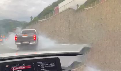 Trabzon'da kaydedilen düğün konvoyu görüntüleri