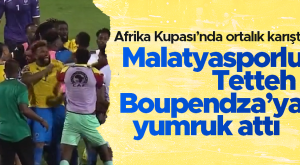 Afrika Uluslar Kupası'nda olay: Yeni Malatyasporlu Tetteh, Boupendza'ya yumruk attı
