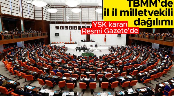 Milletvekillerinin illere göre dağılımını belirleyen YSK Kararı Resmi Gazete'de yayımlandı