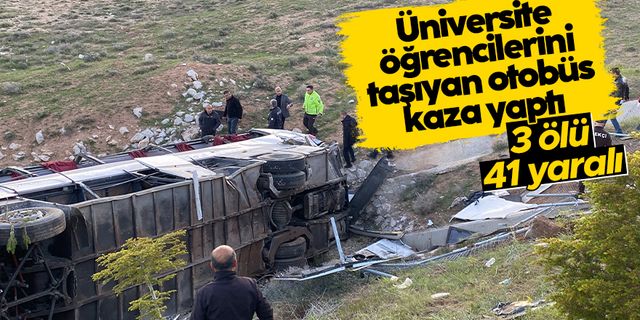 Niğde'de öğrencileri taşıyan otobüs devrildi: 3 ölü, 41 yaralı