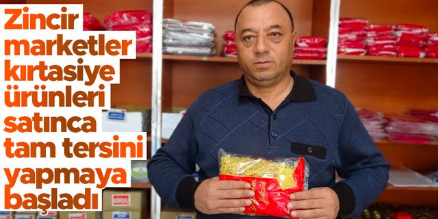 Ordu'da kırtasiyeci adam gıda malzemeleri satmaya başladı