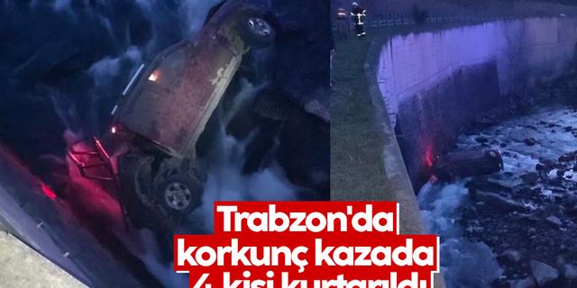 Trabzon'da korkunç kazada 4 kişi yaralı olarak kurtarıldı