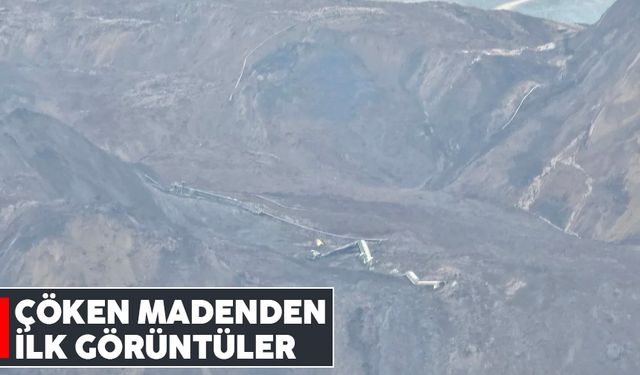 Erzincan'da altın madenindeki toprak kaymasından ilk görüntüler