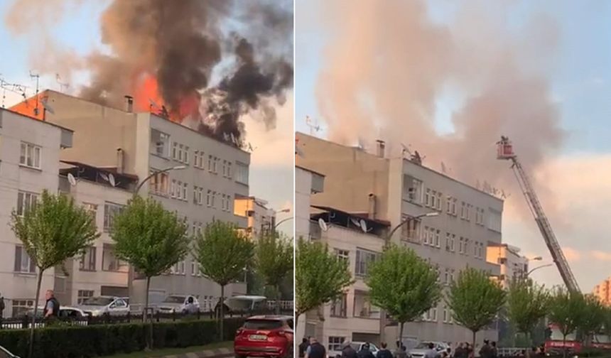 Trabzon’da çatı yangını korkuttu