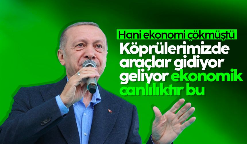 Cumhurbaşkanı Erdoğan'dan ekonomi mesajı: Yollar tıklım tıklım