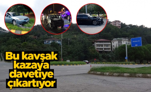 Trabzon&#039;un Akçaabat ilçesine bağlı Akçakale mahallesindeki kavşak kazalara adeta davetiye çıkartıyor. Hız yapan araçlar kavisli yol nedeniyle bir anda karşılarına çıkan kavşaktaki araçları görünce kaza kaçınılmaz oluyor.